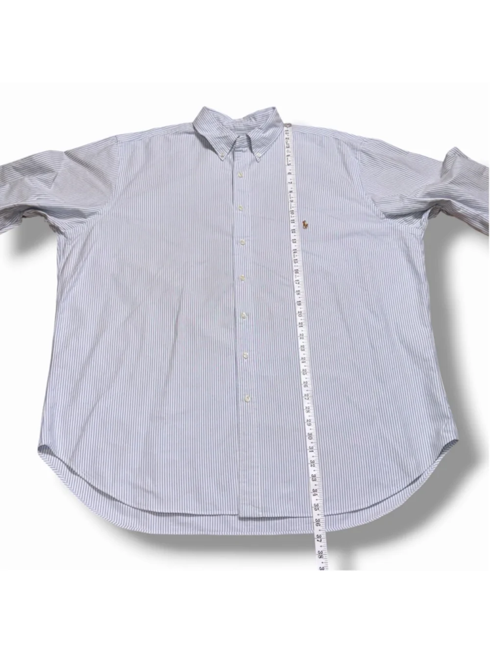 Polo Ralph Lauren Men's 2XLT Blue White Striped Long Sleeve Oxford Shirt